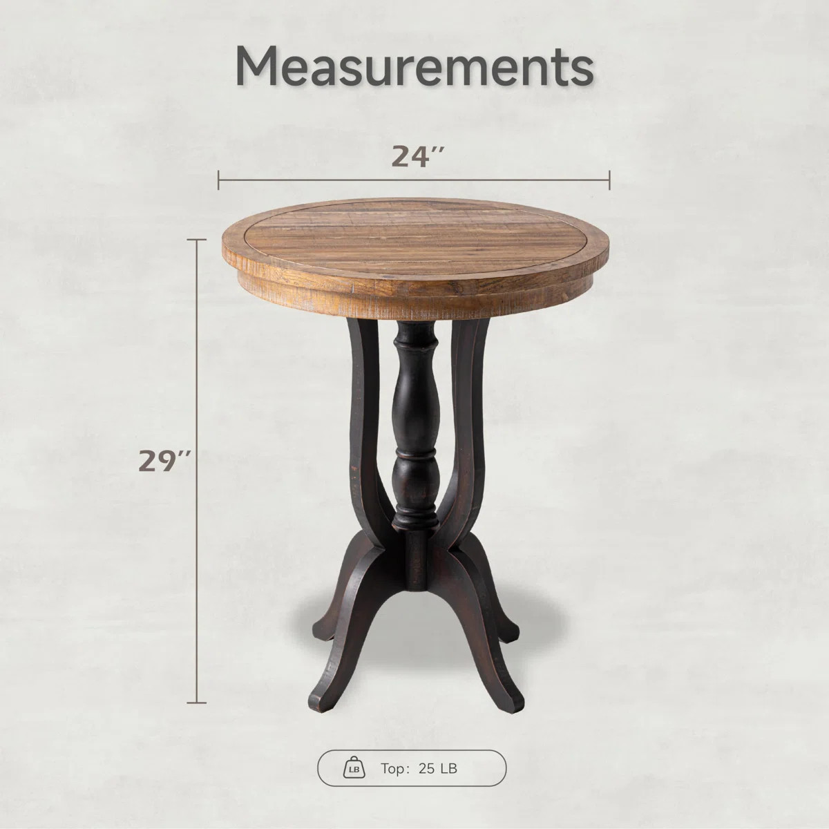Martinis Rustic Farmhouse End Table, Natural Top Side Table, Brown | Wayfair North America