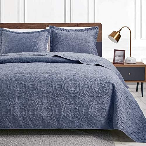 Love's cabin King Size Quilt Set Blue Bedspreads - Soft Bed Summer Lightweight Bedspread Comforte... | Amazon (US)