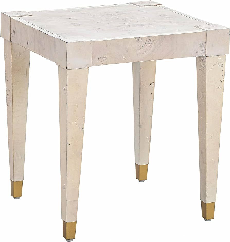 TOV Furniture Brandyss Burl Engineered Wood End Table in White Finish | Amazon (US)