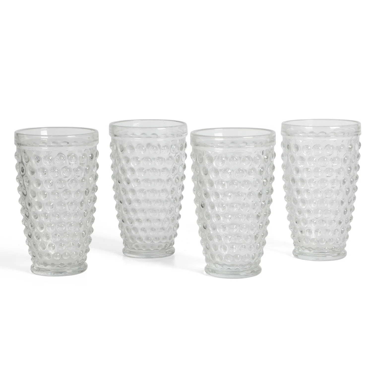 Martha Stewart Chauncey 4-Pack 14.3 oz Hobnail Handmade Glass Tumbler - Clear (Set of 4) | Wayfair North America