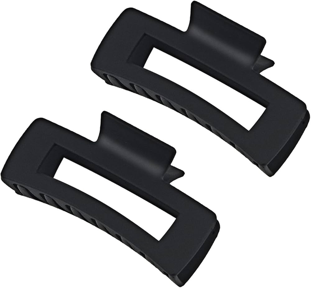 Black Hair Claw Clips Large Hair Clips for Women Girls, 4.2'' Matte Rectangle Hair Clips for Thic... | Amazon (US)
