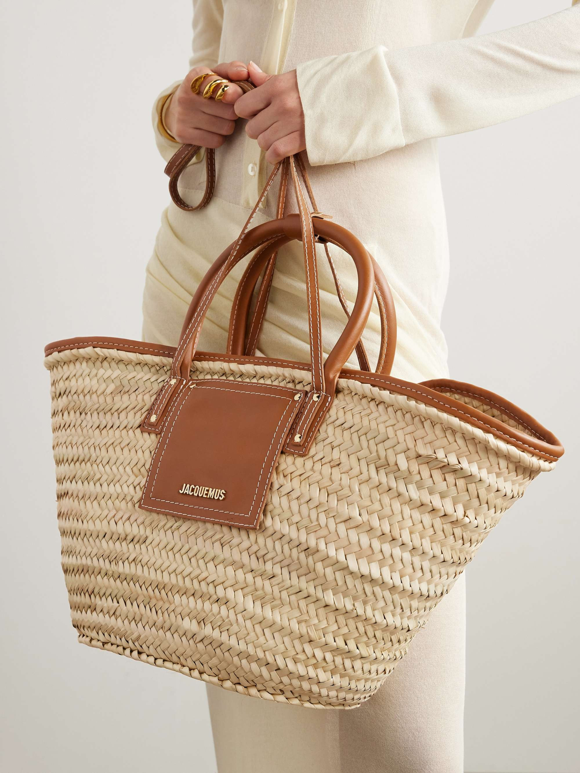 Le Panier Soli leather-trimmed raffia tote | NET-A-PORTER APAC