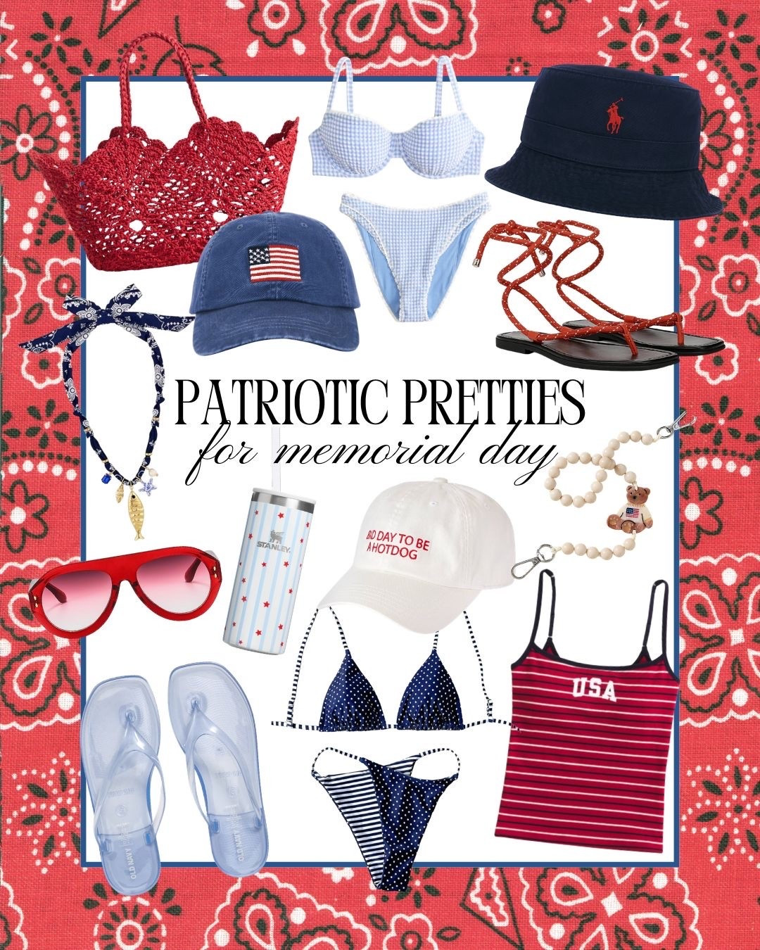 Memorial Day weekend finds that I’m loving! 🇺🇸 


Red, white, and blue. Patriotic. Patriotic pretties. Americana. Memorial Day weekend outfit. Outfit inspo. Cute finds. Summer must haves