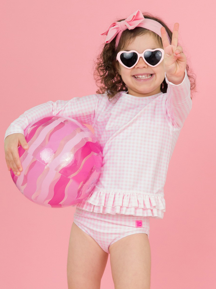 Ruffle Hem Rash Guard 2-Piece | RuffleButts / RuggedButts