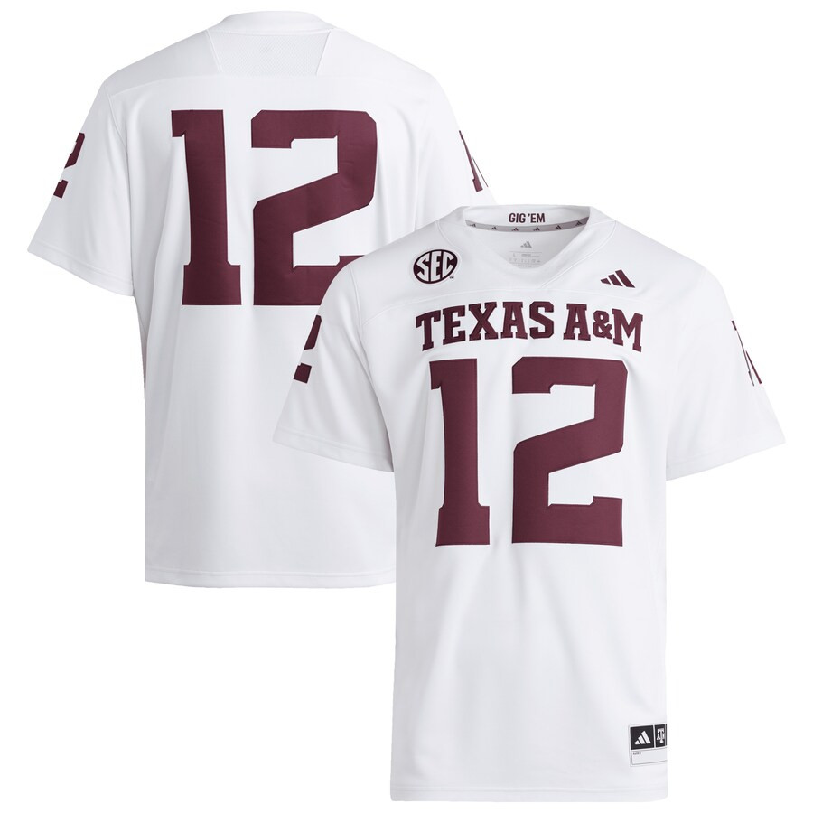 #12 Texas A&M Aggies adidas Premier Jersey - White | Fanatics