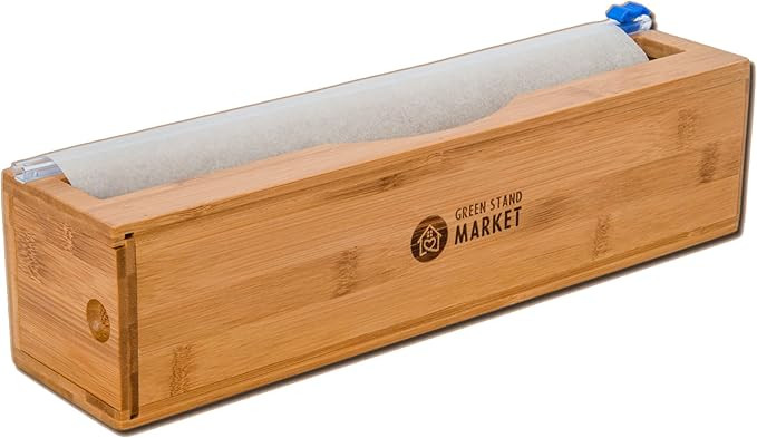 Green Stand Market - Plastic Wrap Dispenser with Cutter - Fits 12" Rolls - Mountable - Cuts Plast... | Amazon (US)