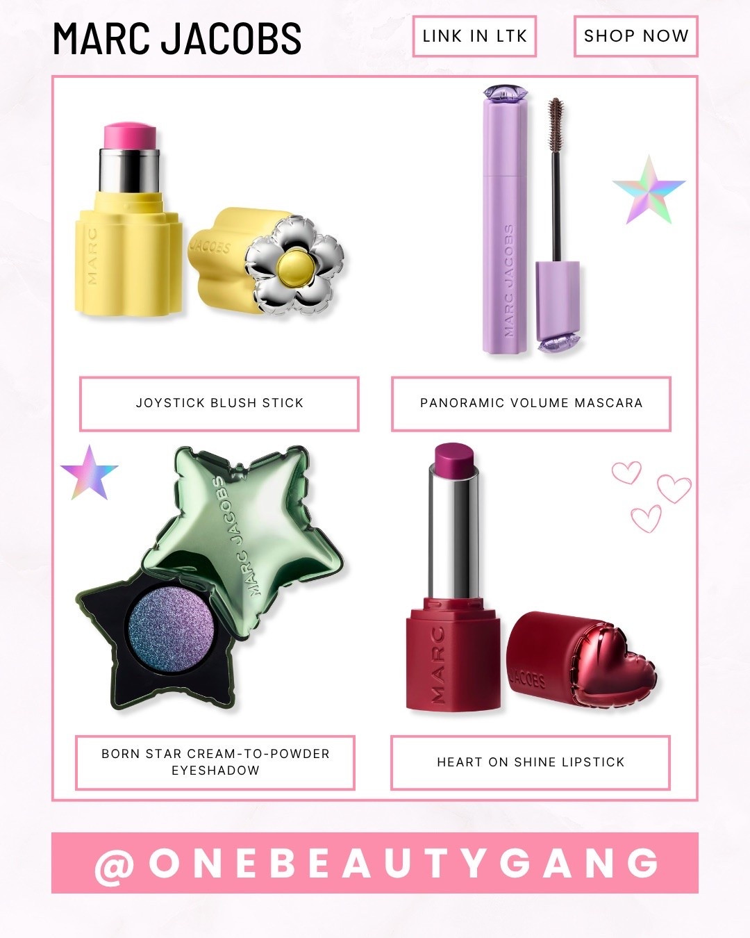 🛍️ Now Available at Sephora! The entire Marc Jacobs Beauty collection has officially landed in Sephora stores & online! 

Marc Jacobs Beauty is officially back, and the packaging alone is iconic! 💫 💖 @Sephora @Sephora UK 

If you’re building your wishlist, here are the viral product highlights from the new Marc Jacobs Beauty collection:

✨ Joystick Blush Stick: Creamy, blendable flush with the cutest daisy-top packaging.
✨ Born Star Cream-to-Powder Eyeshadow: High-pigment, long-wear shimmer housed in a metallic star compact.
✨ Heart On Shine Lipstick: High-shine, hydrating lipstick with a heart-shaped cap.
✨ Panoramic Volume Mascara: Build-able, panoramic lash definition that holds all day.

Which product from the Marc Jacobs makeup relaunch are you adding to your cart first? 👇

marc jacobs sephora app exclusive joystick blush stick sephora heart on lipstick sephora born star eyeshadow sephora sephora luxury makeup haul marc jacobs beauty relaunch marc jacobs makeup review marc jacobs beauty joystick blush viral makeup products 2026 marc jacobs born star eyeshadow heart on shine lipstick swatch marc jacobs panoramic volume mascara high end makeup haul cute makeup packaging trend marc jacobs makeup marc jacobs joystick blush born star eyeshadow heart on shine lipstick viral beauty products sephora new makeup drop sephora beauty insider haul marc jacobs beauty at sephora
only at sephora beauty viral sephora makeup 2026 sephora beauty finds, sephora viral makeup, marc jacobs sephora, sephora beauty insider

#LTKuk #LTKbeauty #LTKluxury