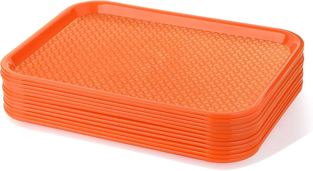 New Star Foodservice 26931 Orange Plastic Fast Food Tray, 10 by 14-Inch, Set of 12 | Amazon (US)