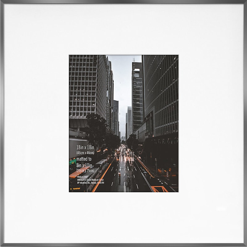 18.5x18.5 Matted to 8x10 Wall Frame, Gun Metal | At Home