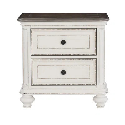 Bedroom Nightstand With 2 Drawers In Antique White Style Nightstand, Drawers, Bearing Slide, | Wayfair North America