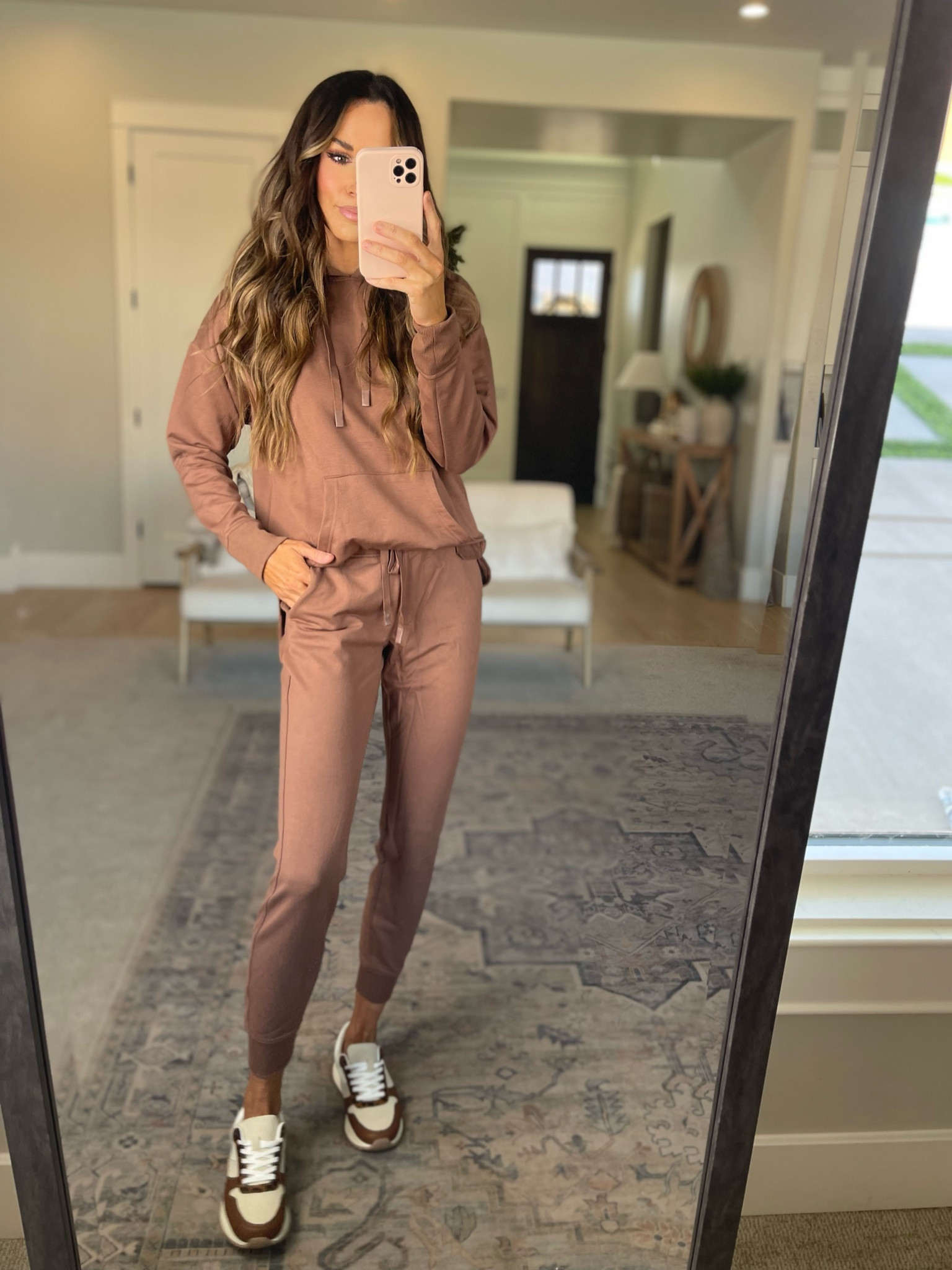 Size medium in this hoodie 
Size small in the jogger 

#LTKunder50 #LTKstyletip