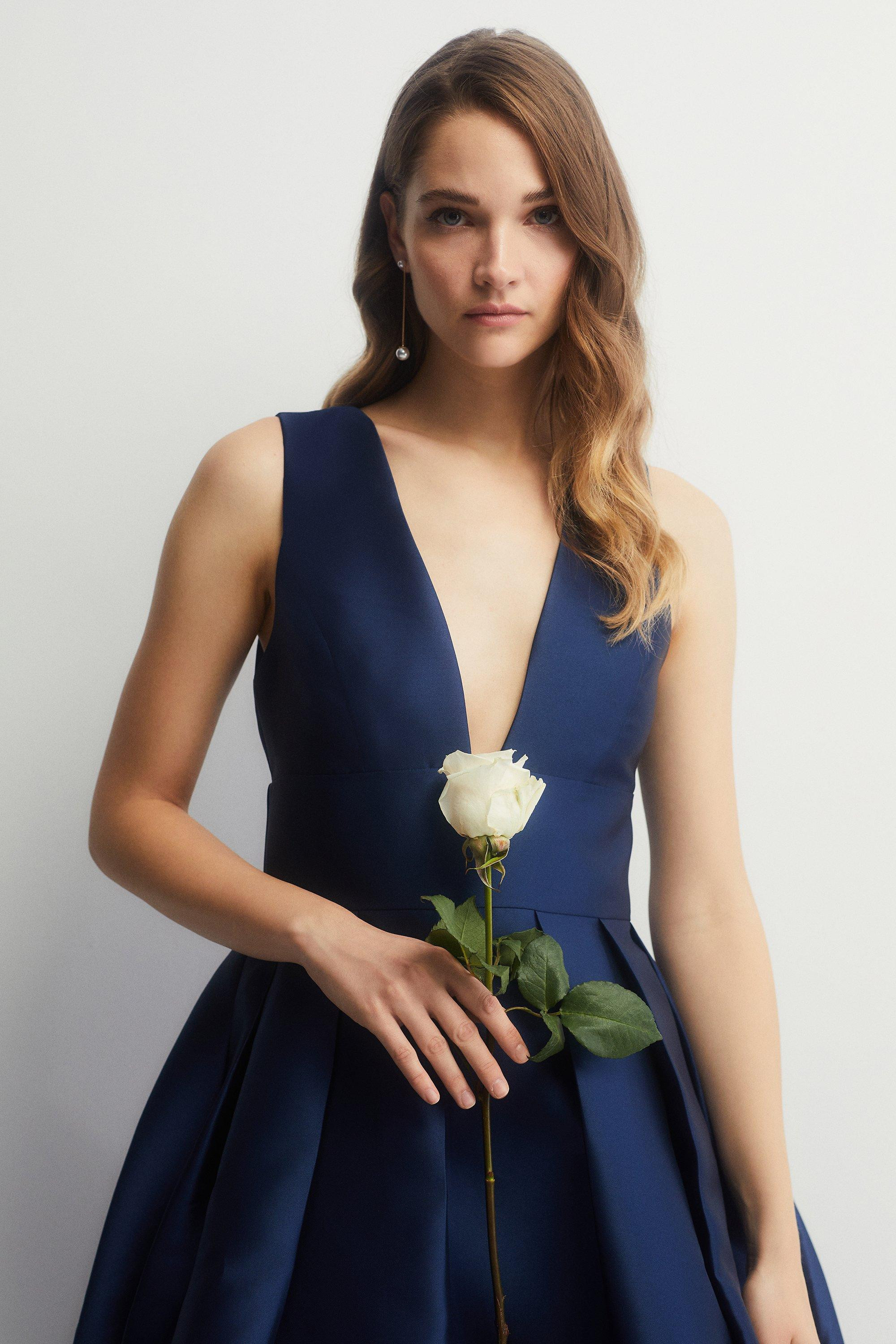 Structured Deep V Full Midi Dress | Coast UK & IE