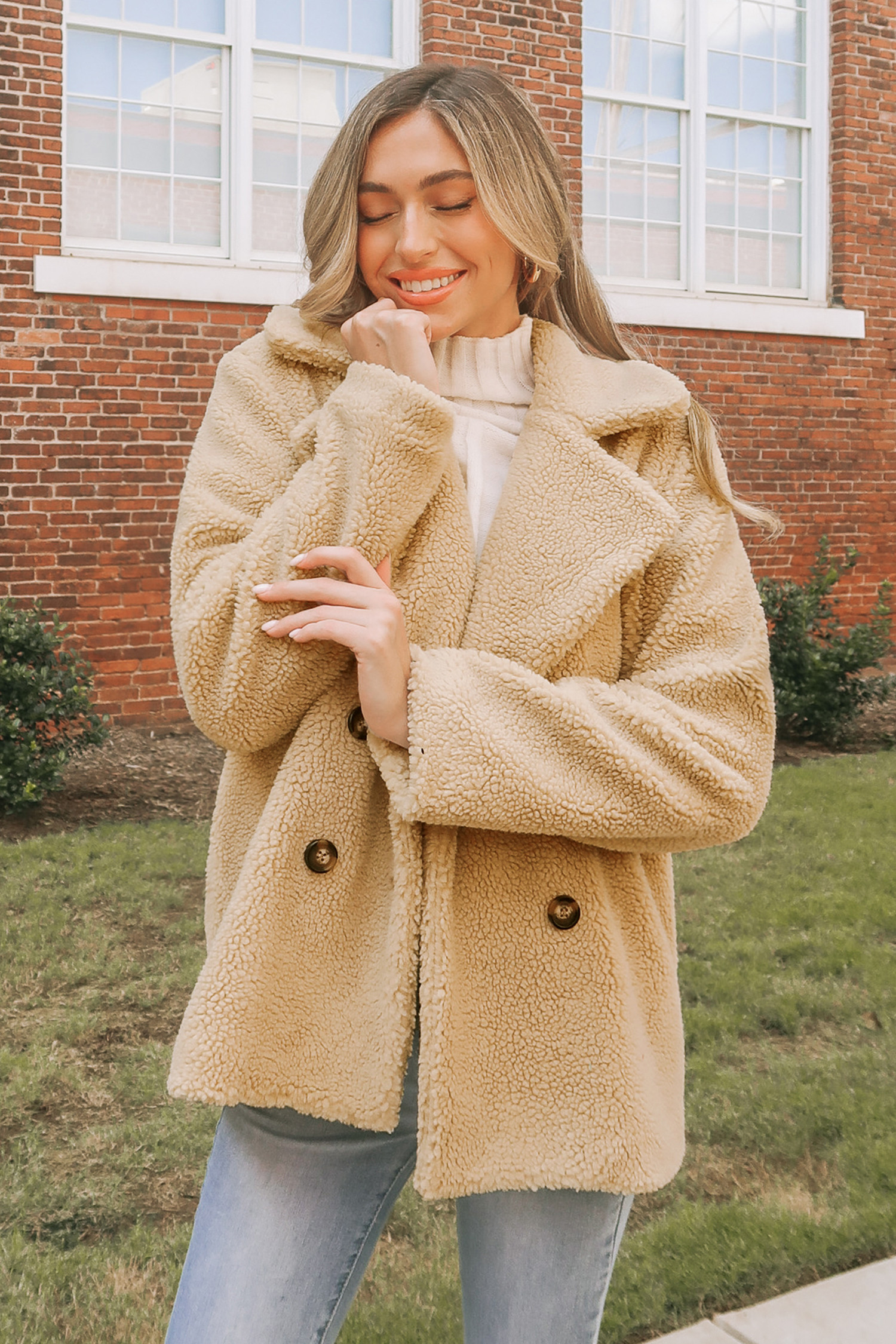 Teddy Double-Breasted CoatNew | Cupshe US