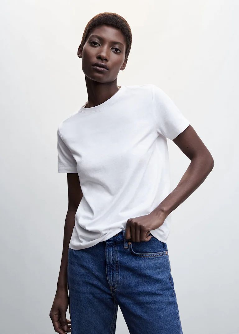 100% cotton t-shirt -  Women | Mango United Kingdom | MANGO (UK)
