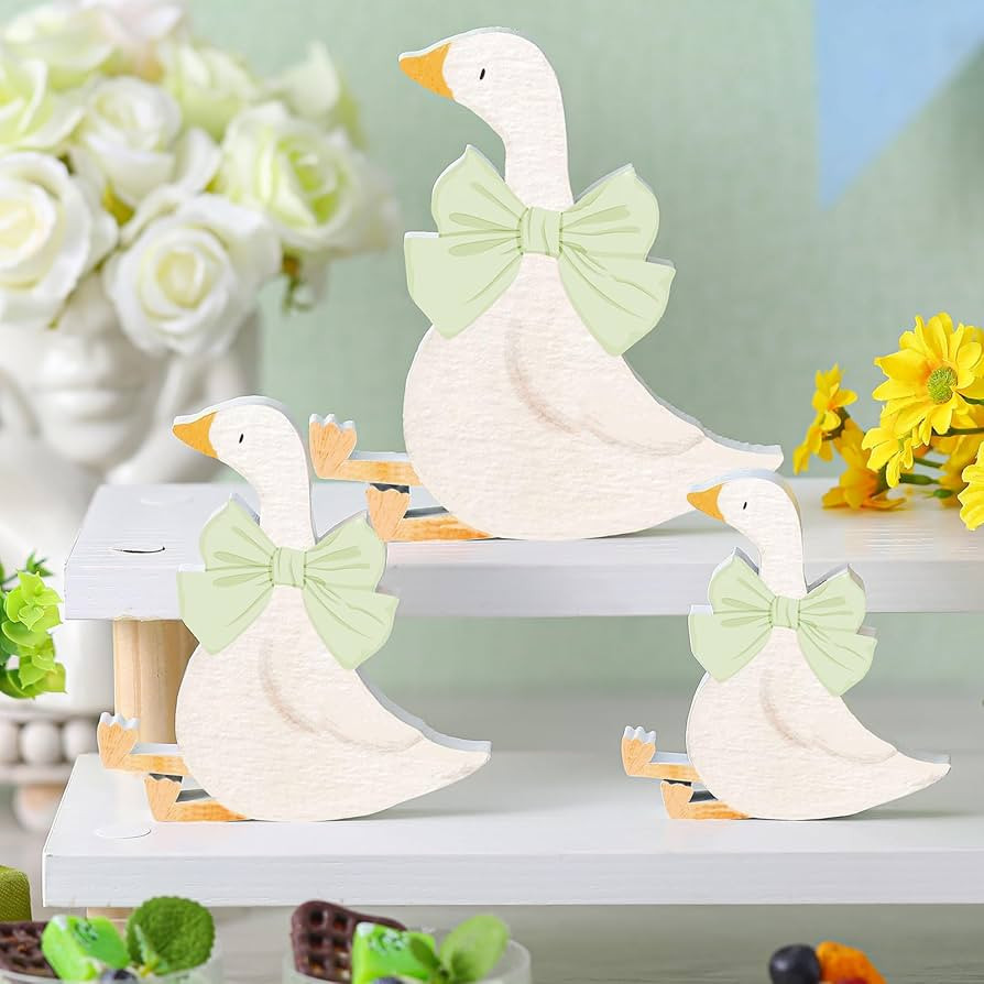 3 Pcs Silly Goose Birthday Party Decoration Sage Green Bow Wooden Silly Goose Baby Shower Decor F... | Amazon (US)