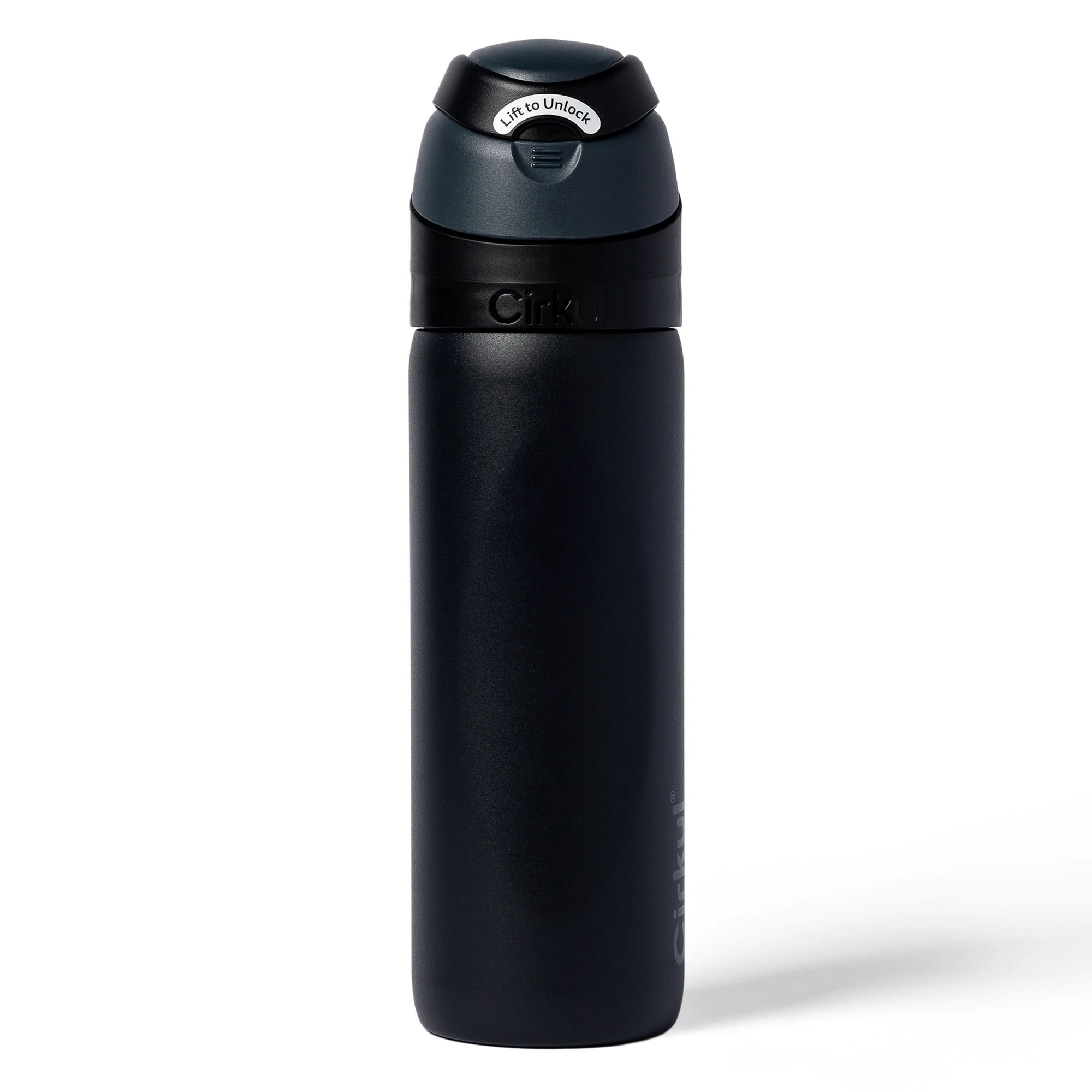 Cirkul 26oz StrawSip Flip Water Bottle, Stainless Steel, Double Wall Insulated, Onyx (Black) | Walmart (US)