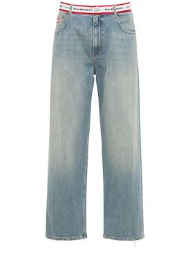 Balenciaga - Logo twill waistband denim jeans - Denim | Luisaviaroma | Luisaviaroma