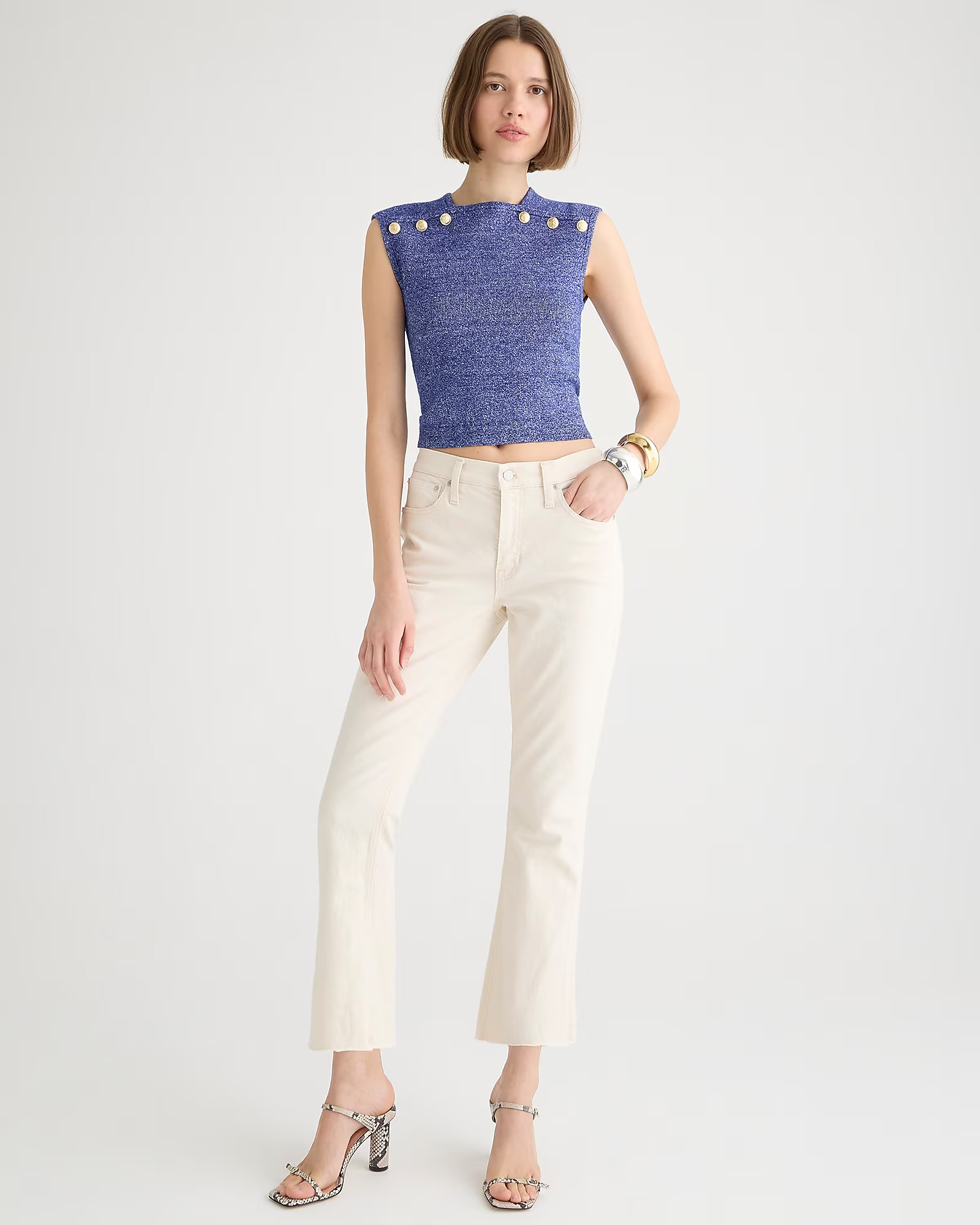 9" demi-boot crop jean in Ecru wash | J. Crew US