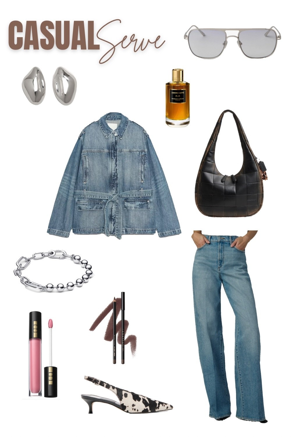 Dress up your everyday outfit by adding cow print flats and an up-cycled brown leather bag from Coach

#LTKStyleTip