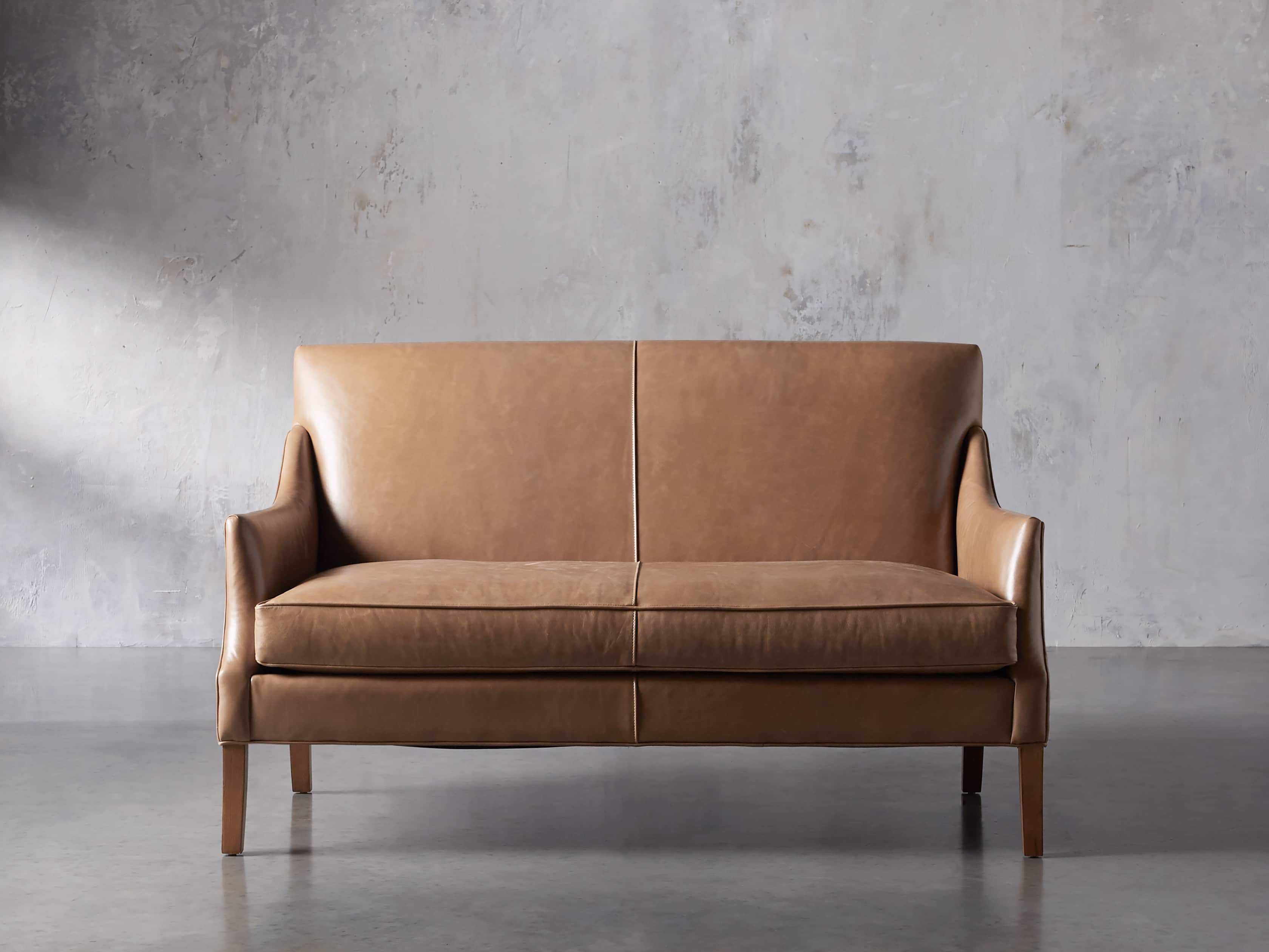 Dori Leather Settee | Arhaus