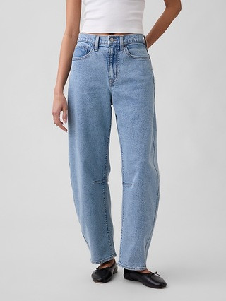 High Rise Barrel Jeans | Gap Factory