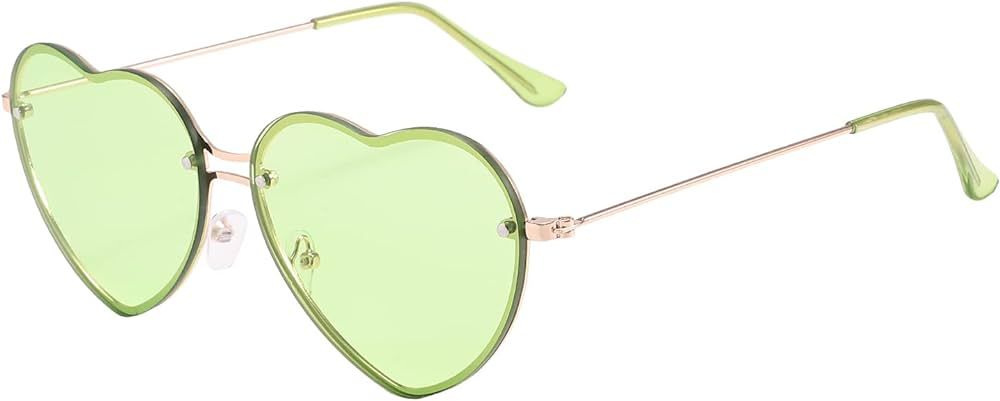 Przene Heart Sunglasses For Women Metal Frame Fashion Lovely Sunglasses 100% UV Protection. | Amazon (US)