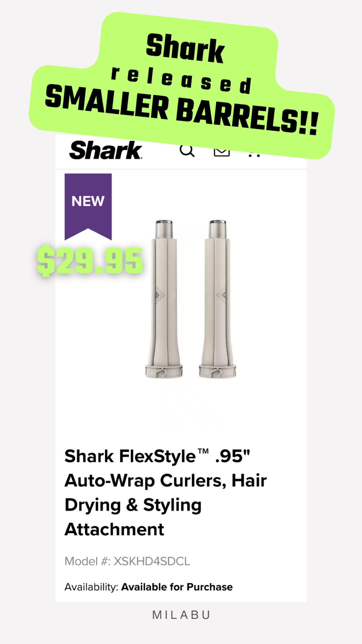 New shark flexstyle smaller barrels 