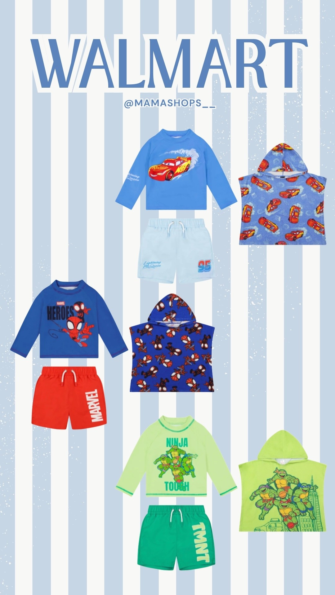 Character hooded towels with matching 2pc swimsuit sets for toddler Boys!👦🏻💙

Find them at Walmart, linking all items down below🔗🛍️

#LTKBaby #LTKSeasonal #LTKSwim