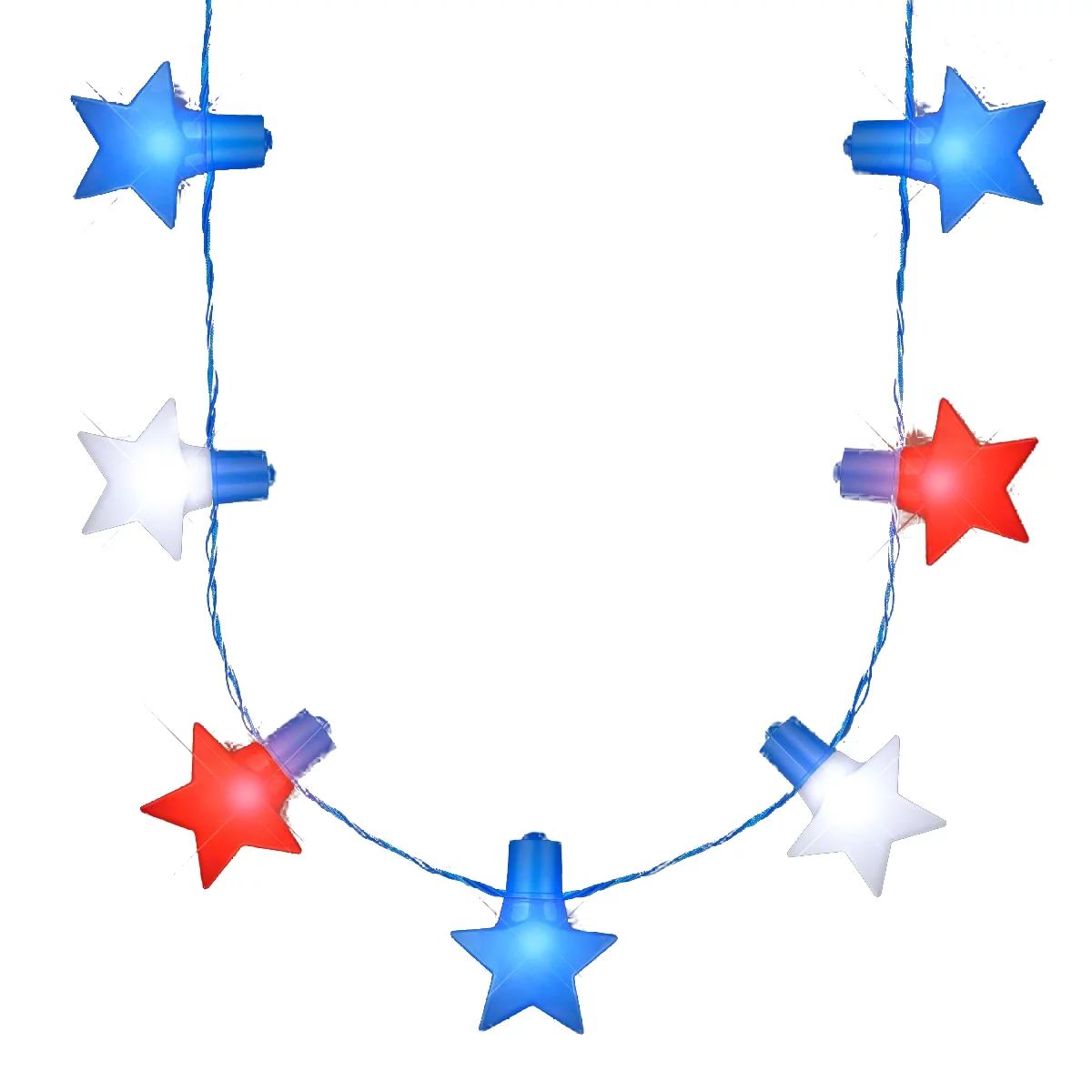 Jumbo Stars Red White And Blue LED String Lights Necklace For 4th Of July | Walmart (US)