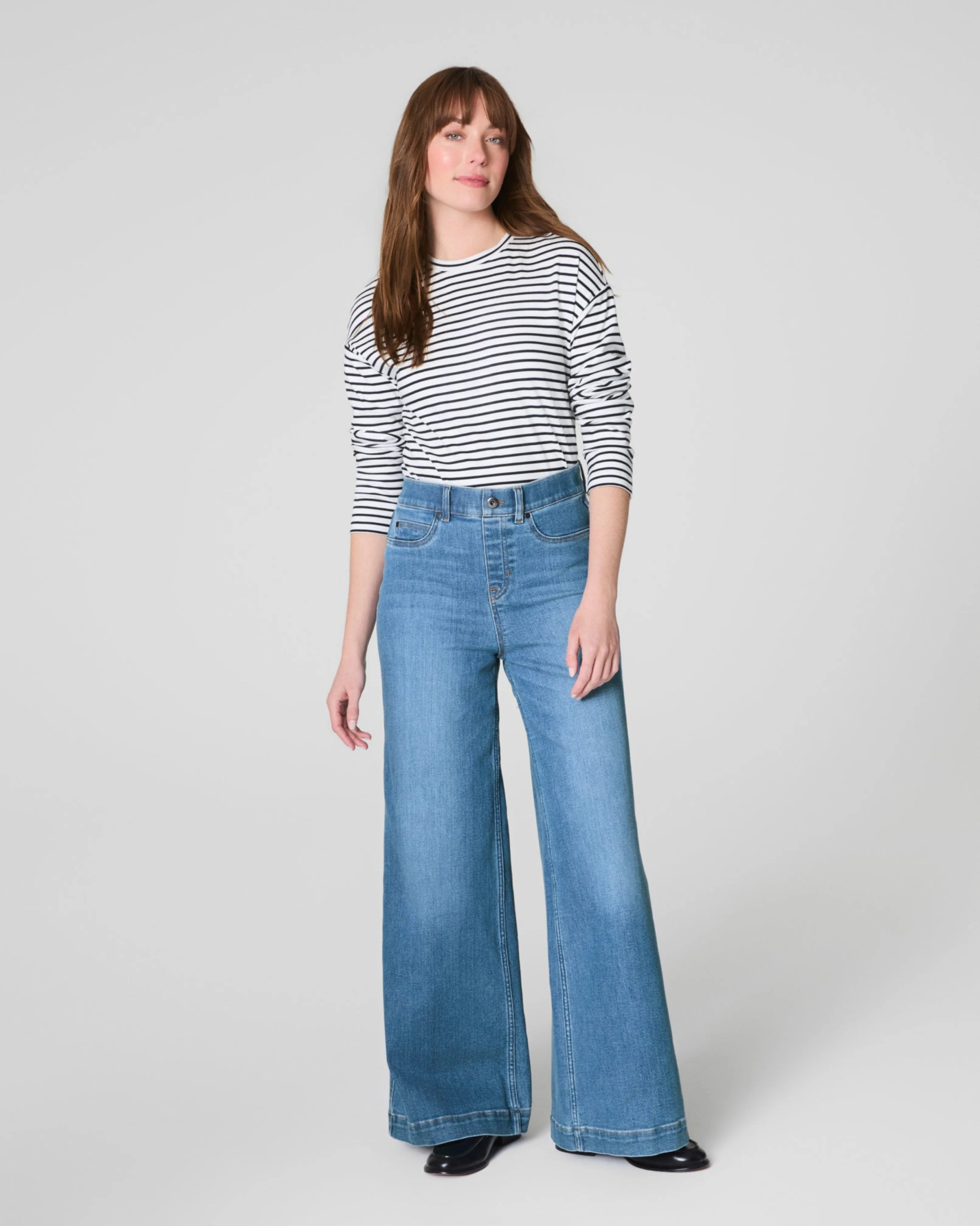 SPANXshape™ EveryWear Wide Leg Jeans, Stonewashed Blue | Spanx