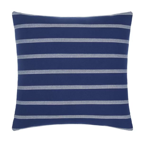 Gap Home Yarn Dyed Twill Stripe Decorative Square Throw Pillow Navy/White 18" x 18" | Walmart (US)