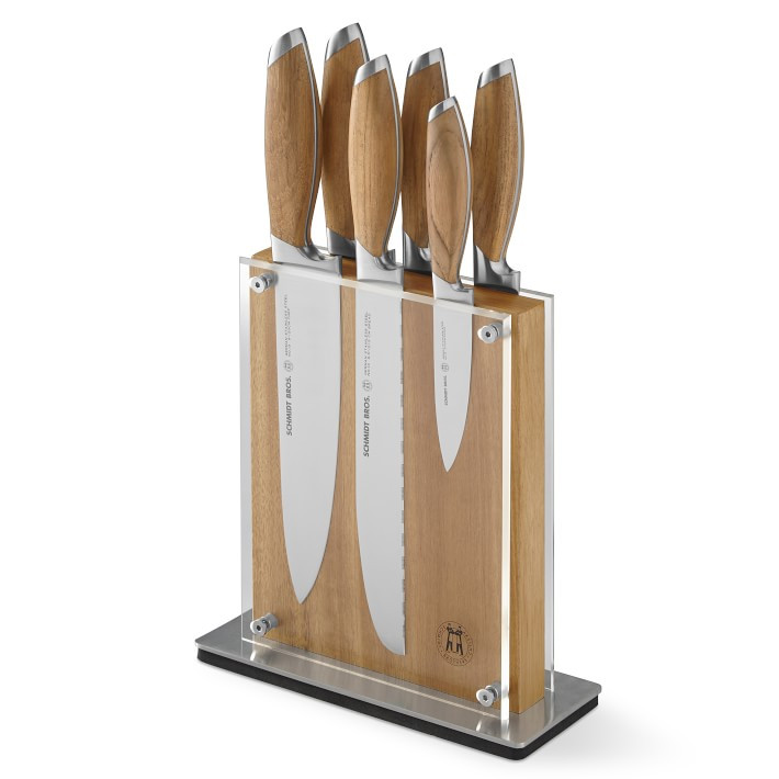 Schmidt Brothers Bonded Teak Knives, Set of 7 | Williams-Sonoma