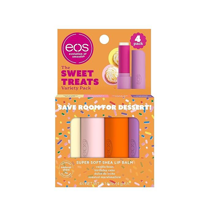 eos Super Soft Shea Lip Balm Sticks - Sweet Treats Variety Pack | Lip Moisturizer | 4 Lip Balms, ... | Amazon (US)