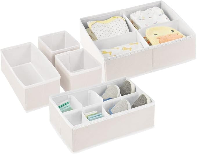 mDesign Soft Fabric Dresser Drawer and Closet Storage Organizer Set for Child/Baby Room or Nurser... | Amazon (US)