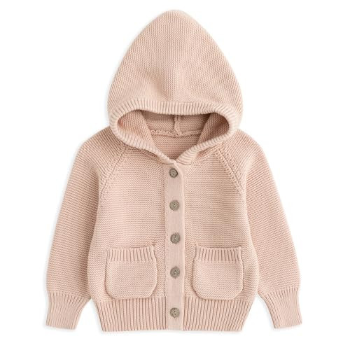 Curipeer Baby Girls Knit Hoodie Cardigan Toddler Girl Hooded Sweater Outfit for Spring and Autumn 4-5T A-Pink | Amazon (US)