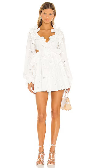 Mariapia Mini Dress | Ivory Dress | Short White Dress | White Long Sleeve Dress | Revolve Clothing (Global)