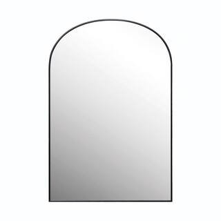 40.12 in. W x 60 in. H Tall Arched Metal Black Finish Framed Wall Mirror | The Home Depot
