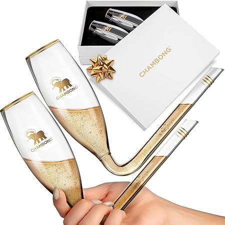 Chambong - Champagne Flutes, Womens Gifts for Christmas, Stocking Stuffers for Adults, White Elep... | Amazon (US)