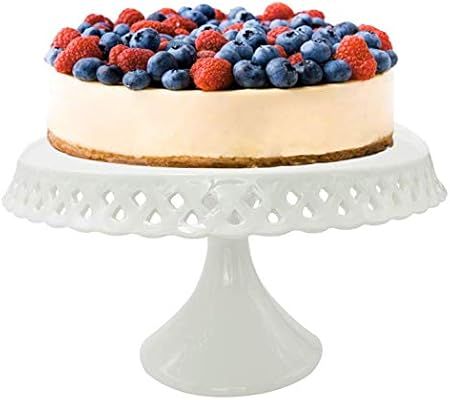 Ceramic Cake Cupcake Display Stand Dessert Serving Platter Snacks Cookies 10 Inch White Kitchen D... | Amazon (US)