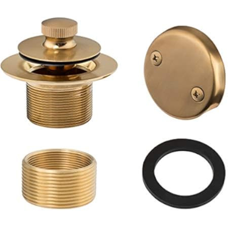 100% Brass Lift and Turn Bathtub Drain Set w/Overflow Plate - Drain Conversion Kit - Fits All Bathtu | Amazon (US)