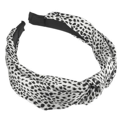 Unique Bargains Women's Leopard Spots Top Knot Headband 1 Pc White | Target