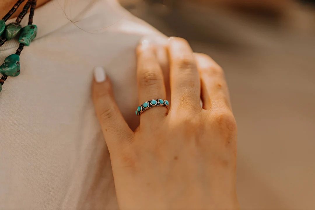 Authentic Multi Stone Turquoise Ring - Etsy | Etsy (US)