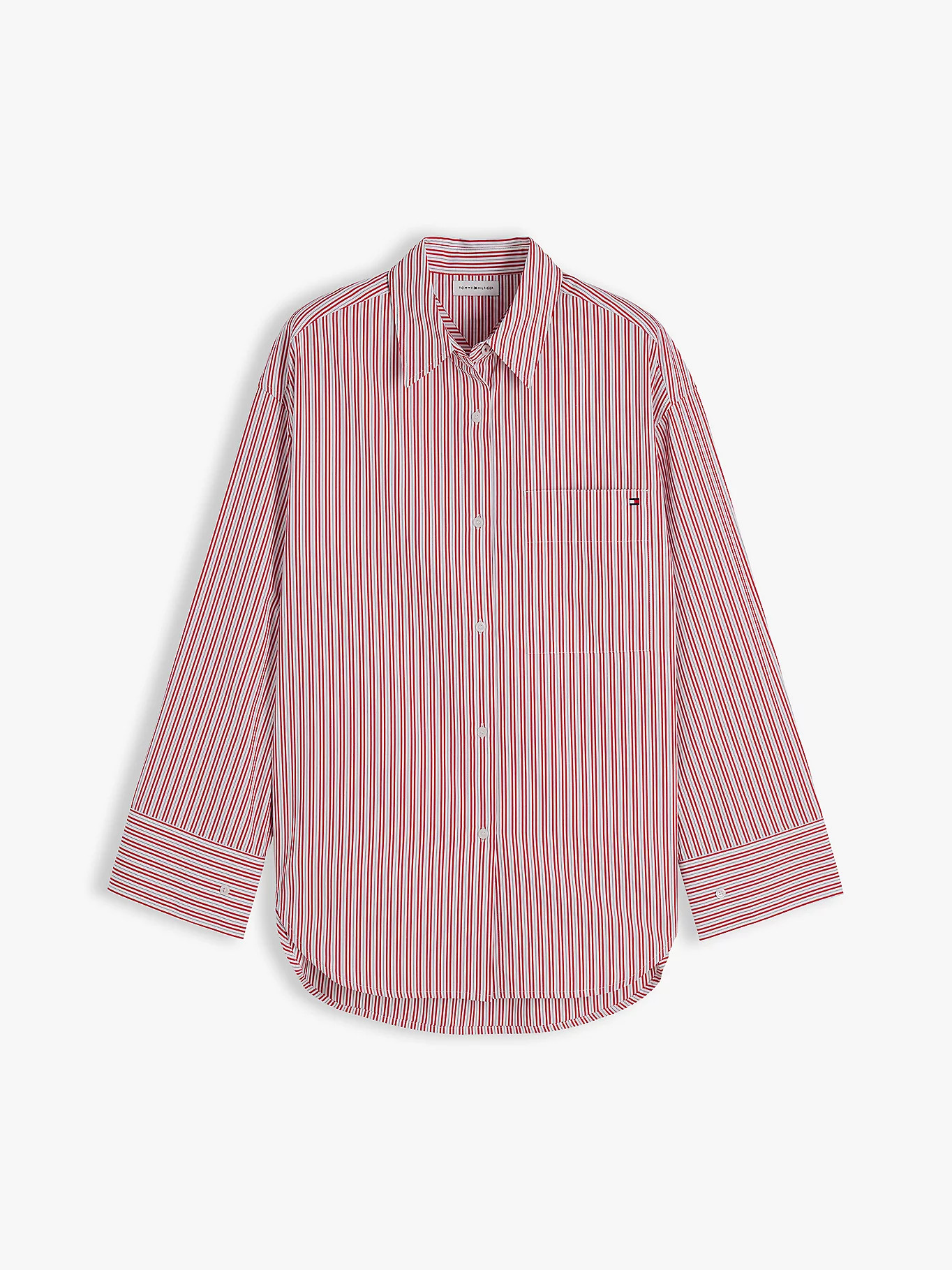 Oversized Fit Flag Embroidery Poplin Shirt | Multi | Tommy Hilfiger | Tommy Hilfiger UK