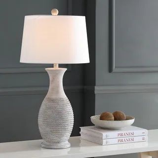 Safavieh Lighting 30-inch Bentlee Grey LED Table Lamp (Set of 2) - 15"x15"x30" | Bed Bath & Beyond
