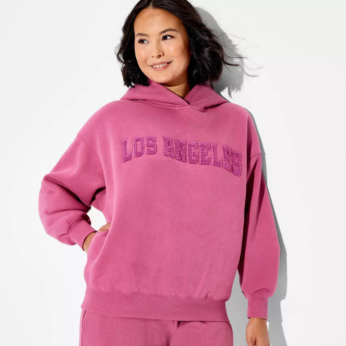 Women's Fleece Hoodie - Wild Fable\u2122 Violet Cities XXS | Target