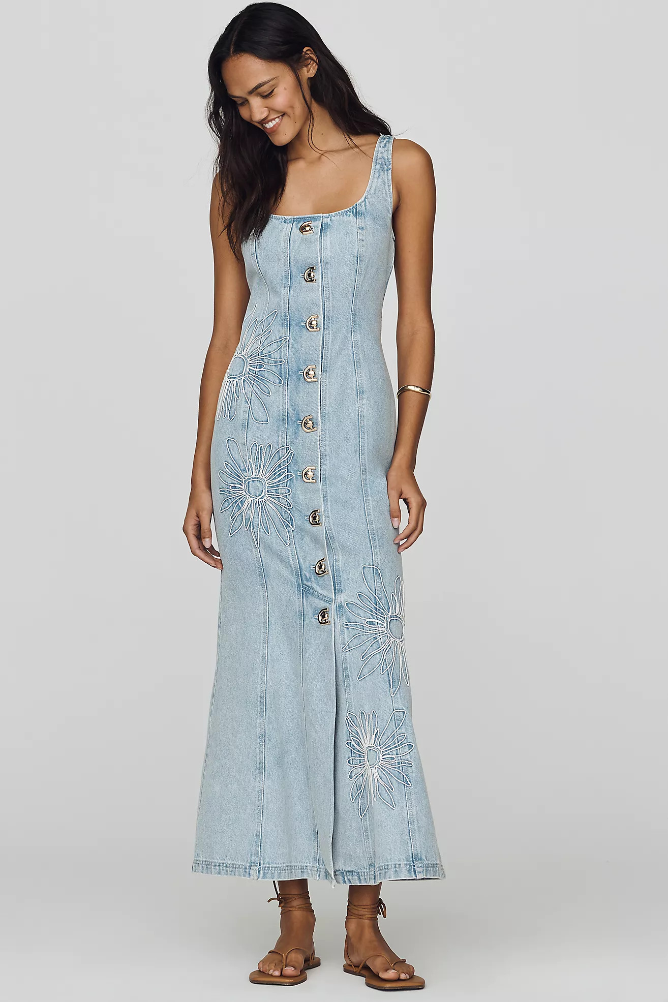 The Wolf Gang Amana Denim Midi Dress | Anthropologie (US)