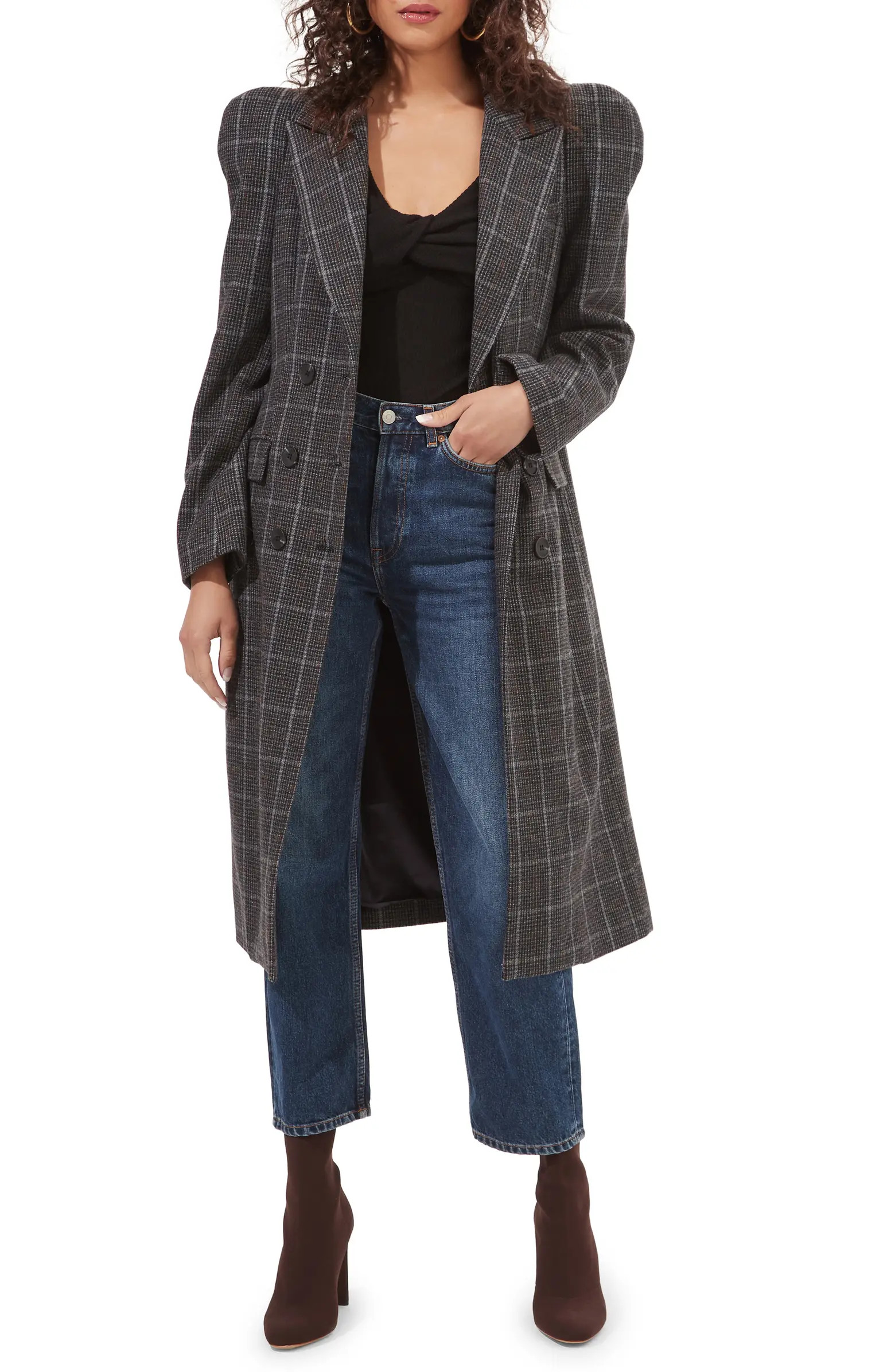 ASTR the Label Audrey Plaid Wool Blend Coat | Nordstrom | Nordstrom
