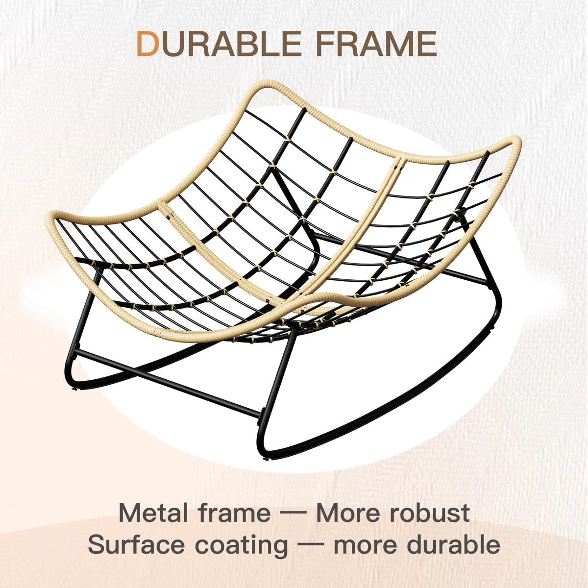 Oversized Outdoor Rocking Papasan Chair with Cushion | Wayfair North America