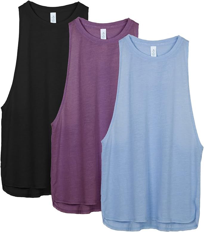 icyzone Workout Tank Tops for Women - Running Muscle Tank Sport Exercise Gym Yoga Tops Athletic S... | Amazon (US)