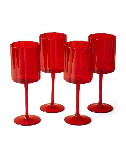 4pk Flower Wine Glasses | TJ Maxx